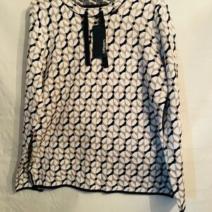 Olsen Women's Geometric Sweater - Black, White, Tan